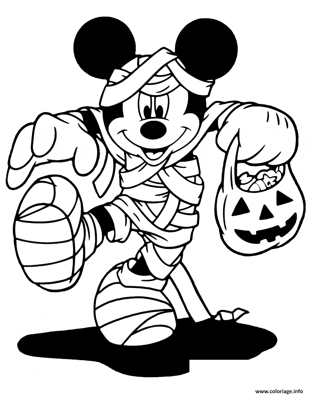 Dessin mickey mouse la momie disney halloween Coloriage Gratuit à Imprimer