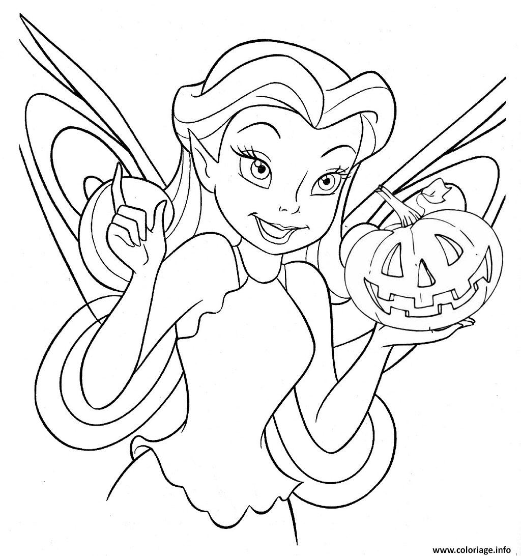 Coloriage Disney Halloween Princesse Avec Une Citrouille Dessin