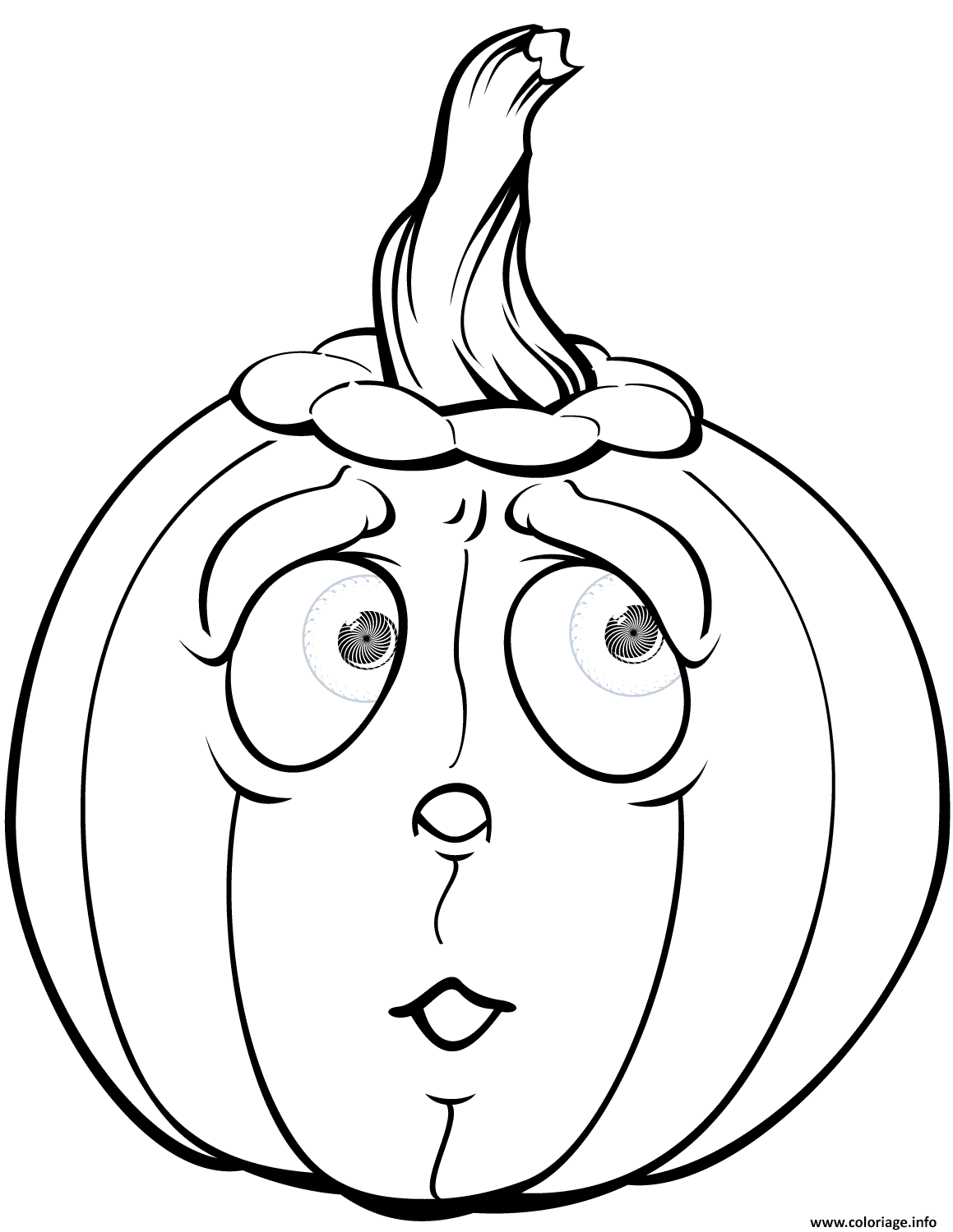 Dessin citrouille qui a peur halloween Coloriage Gratuit à Imprimer