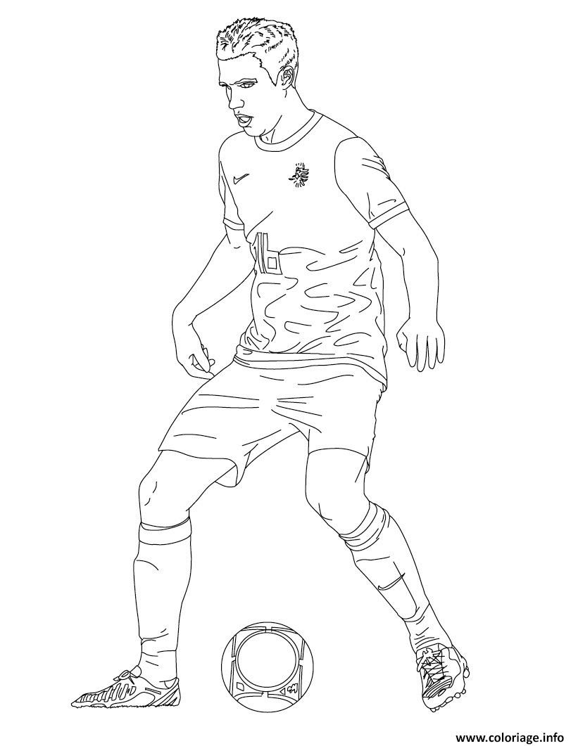 Dessin robin van persie foot Coloriage Gratuit à Imprimer