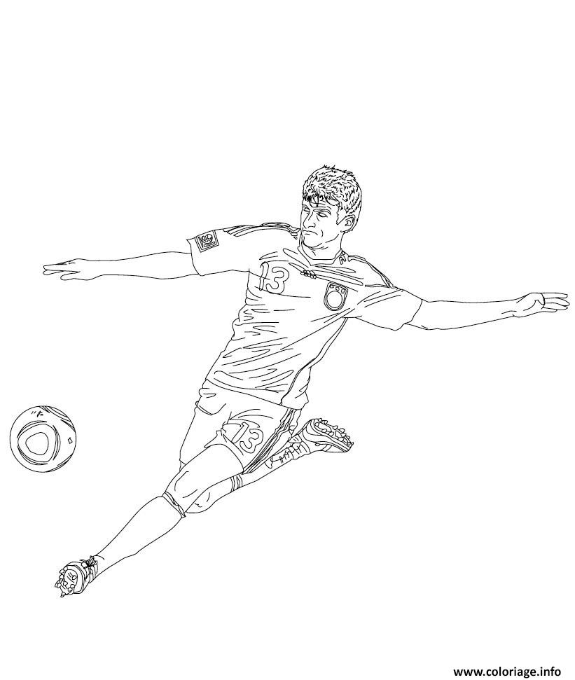 Dessin thomas muller joueur de foot Coloriage Gratuit à Imprimer