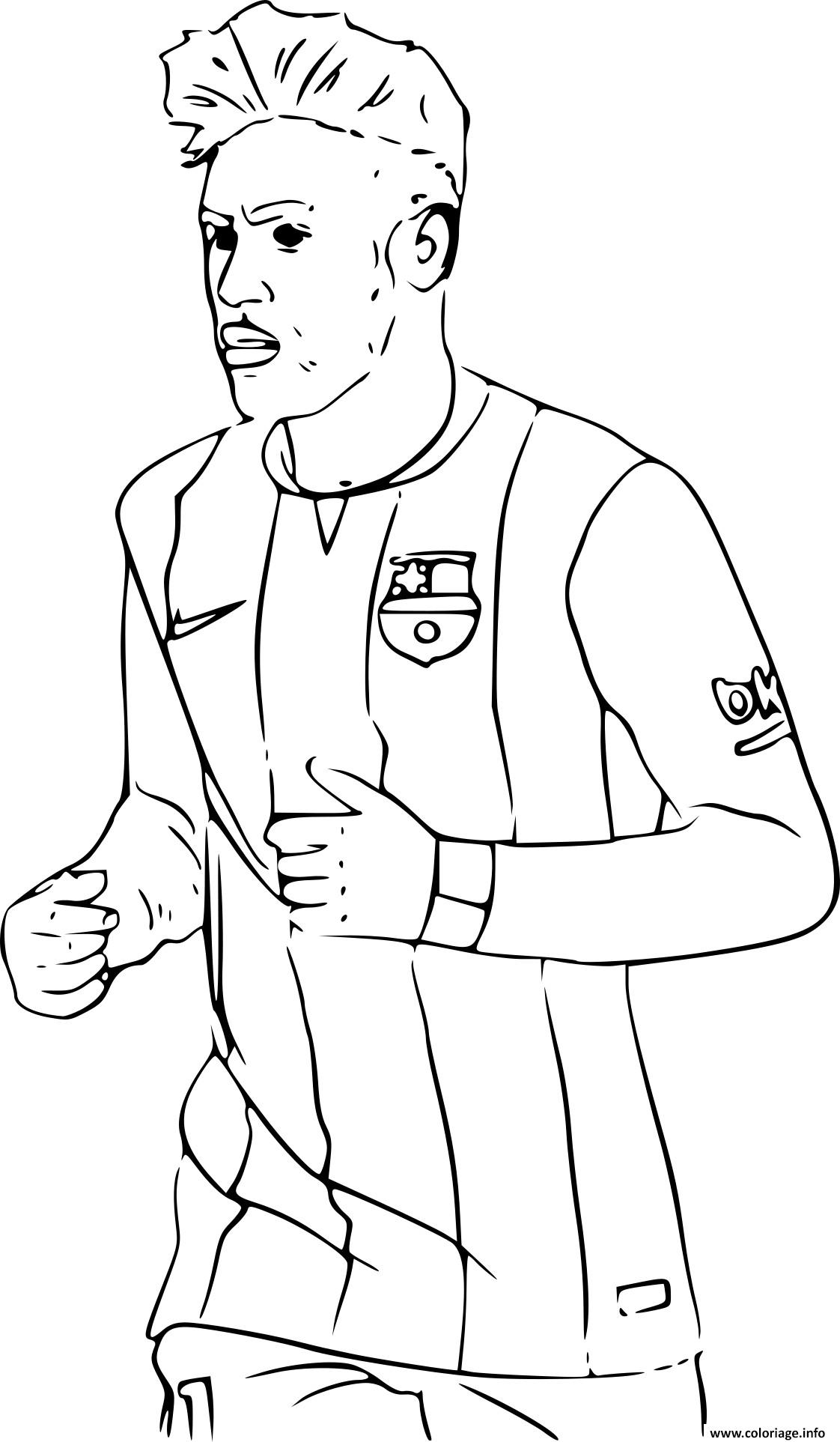 Dessin neymar fc barcelone Coloriage Gratuit à Imprimer