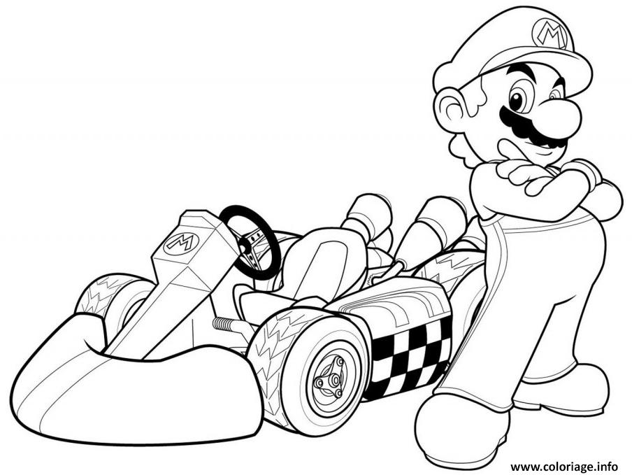 Dessin mario kart formule 1 voiture Coloriage Gratuit à Imprimer