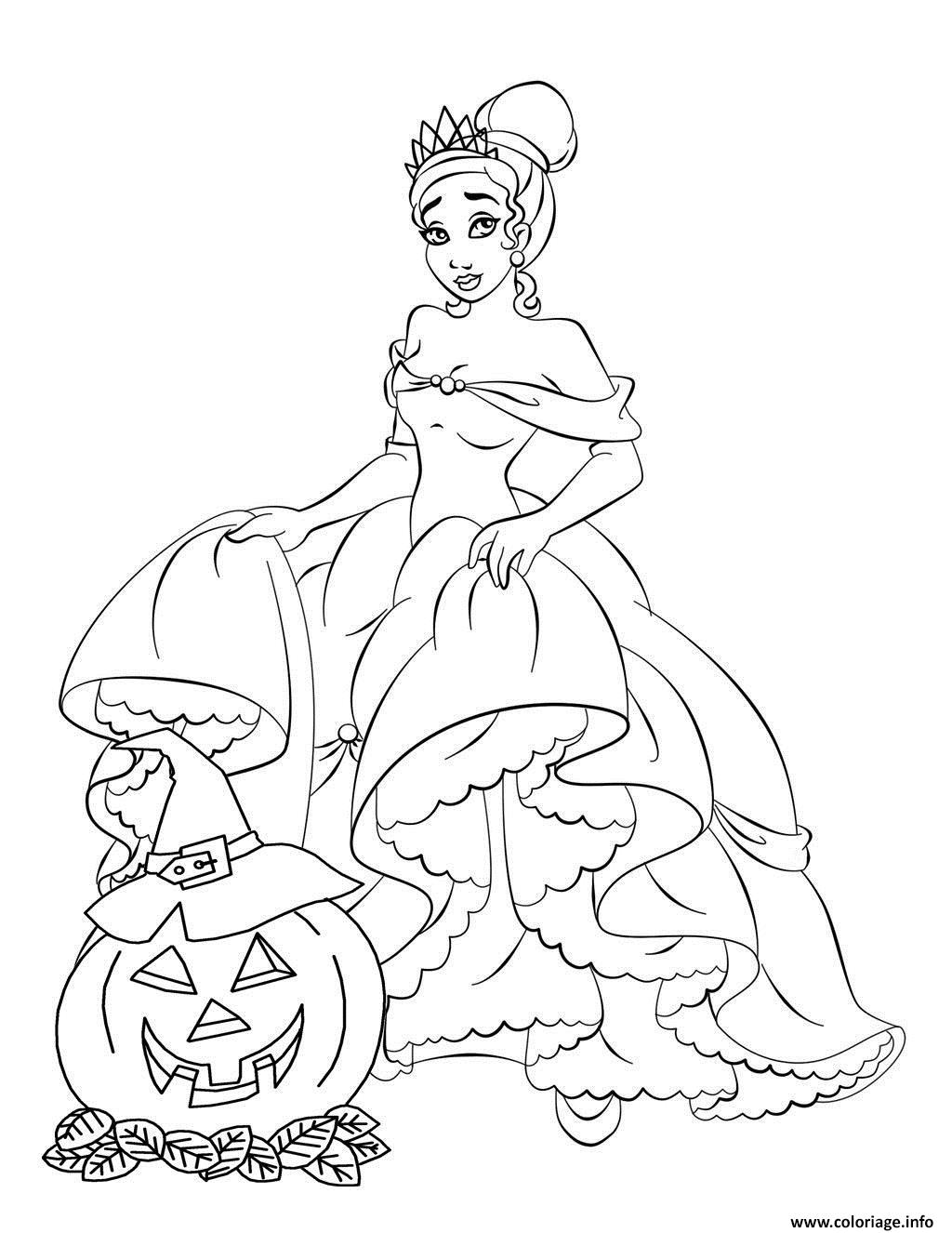 Coloriage princesse disney halloween  JeColorie.com