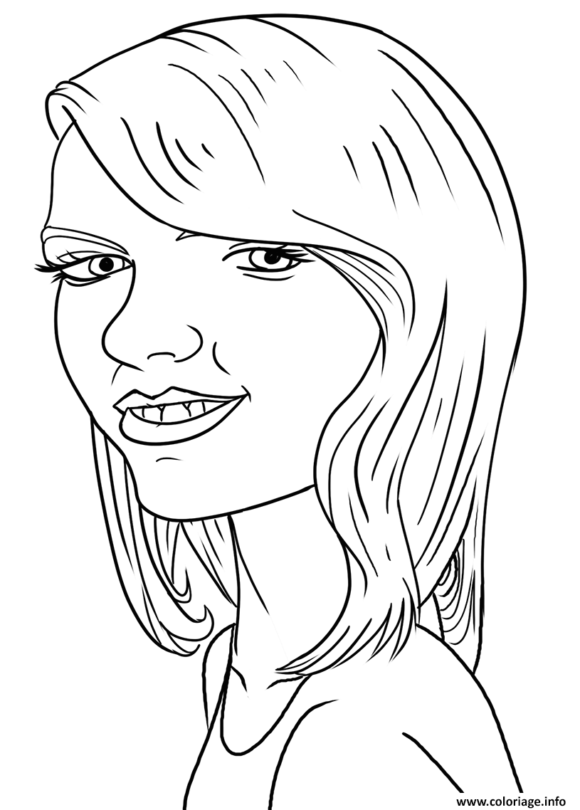 Coloriage Taylor Swift Funny Dessin à Imprimer