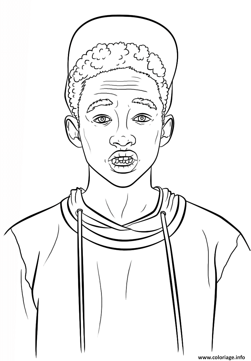 Dessin jaden smith celebrite star Coloriage Gratuit à Imprimer