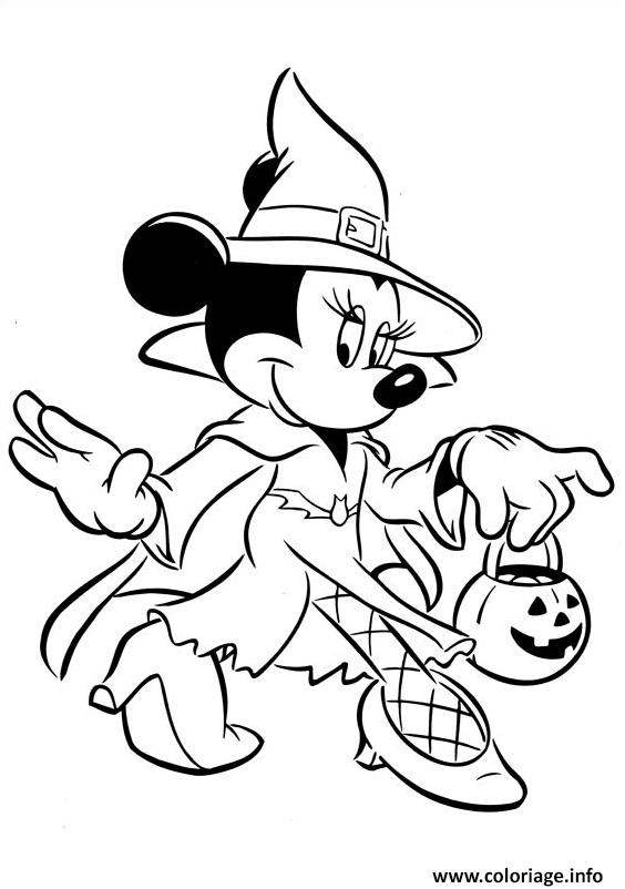 Coloriage Minnie Mouse Sorciere Halloween Disney Dessin