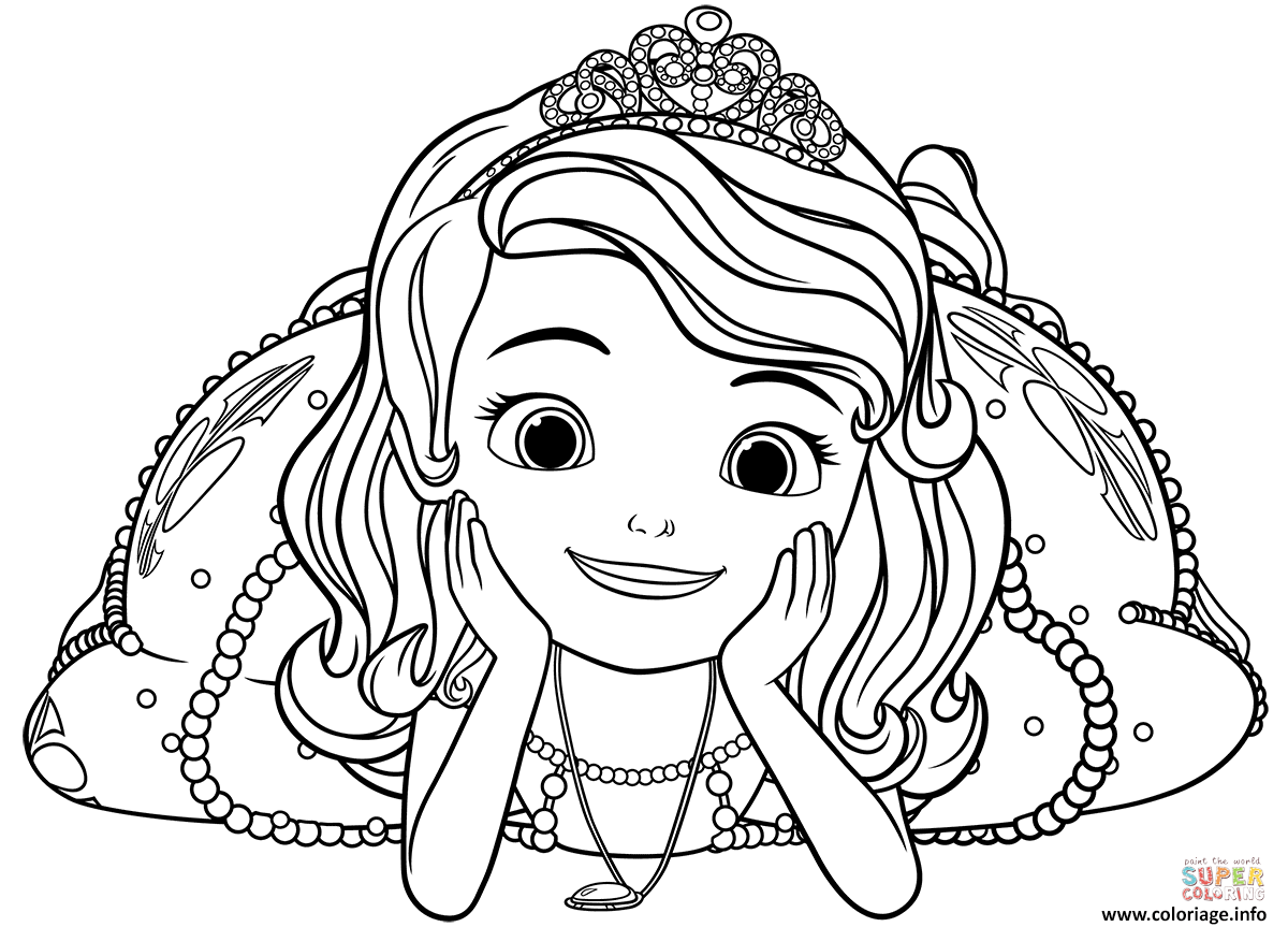 Coloriage Princesse Sofia Grand Sourire Dessin à Imprimer