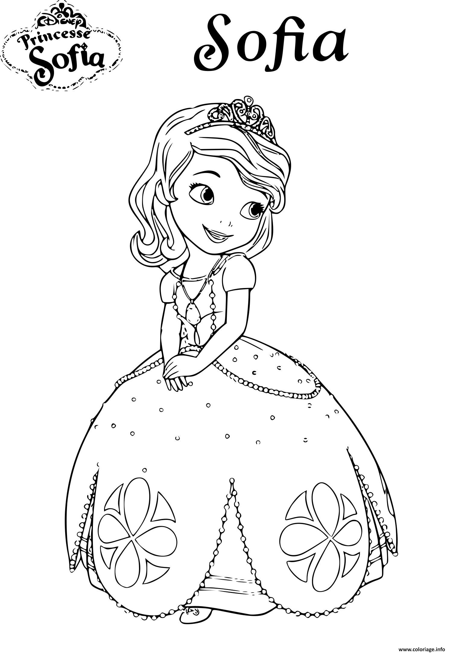 Coloriage Princesse Sofia Disney dessin
