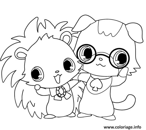 Dessin Jewelpet Alex et Brownie Coloriage Gratuit à Imprimer