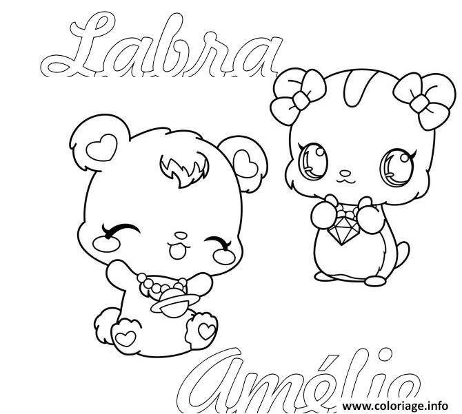 Dessin Jewelpet labra amelie Coloriage Gratuit à Imprimer