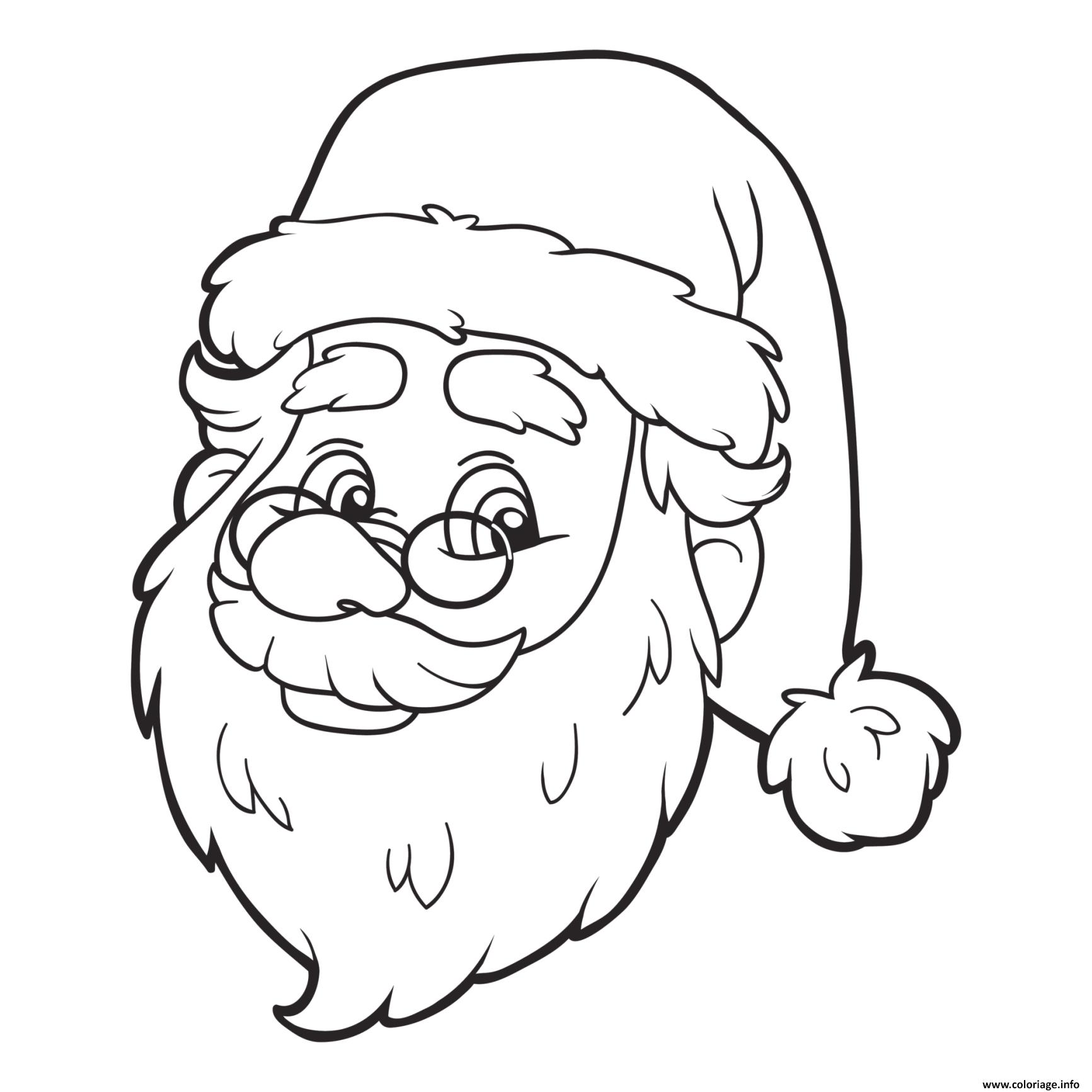 Coloriage Pere Noel Visage Reel Dessin