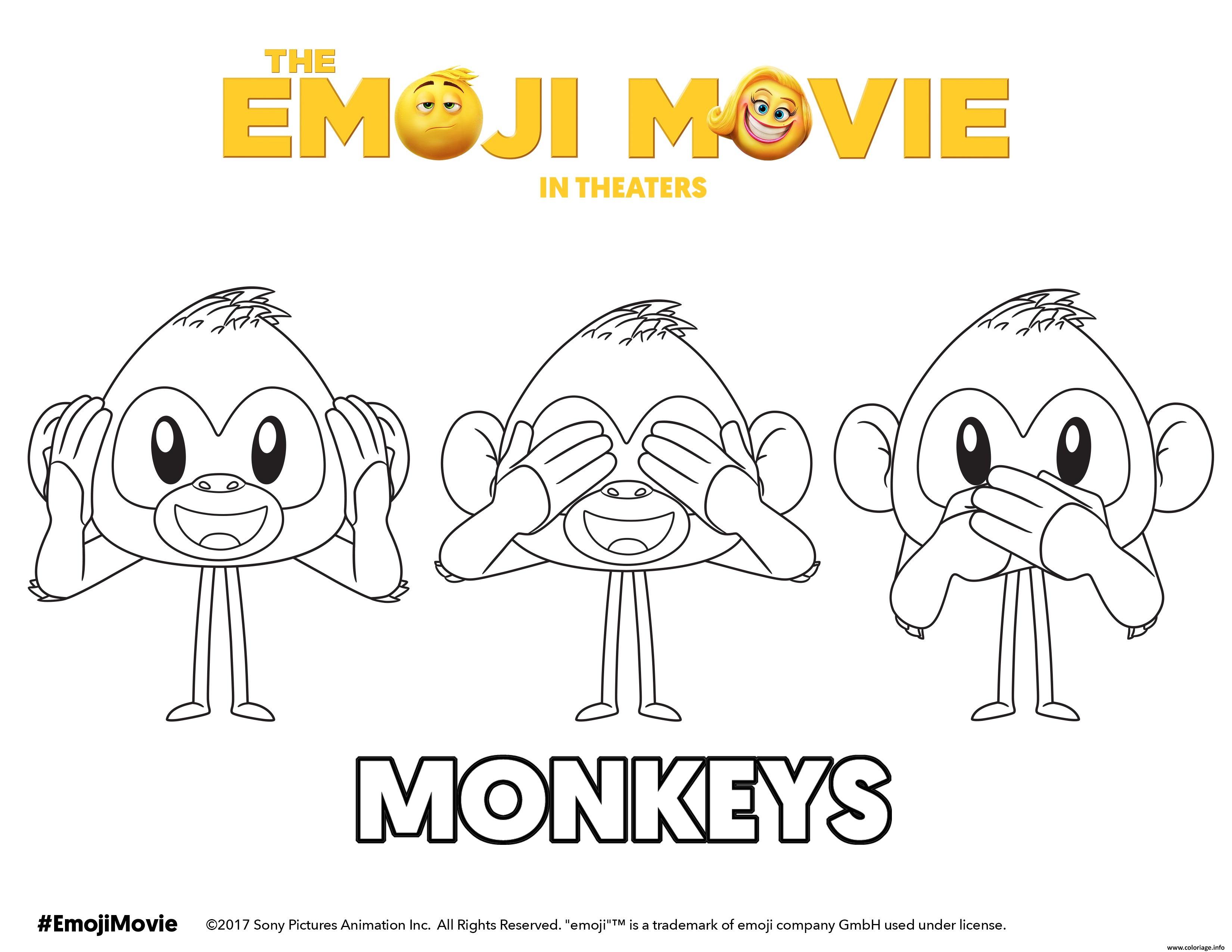Coloriage Monkeys Emoji Monde Secret Des Emojis Dessin à Imprimer