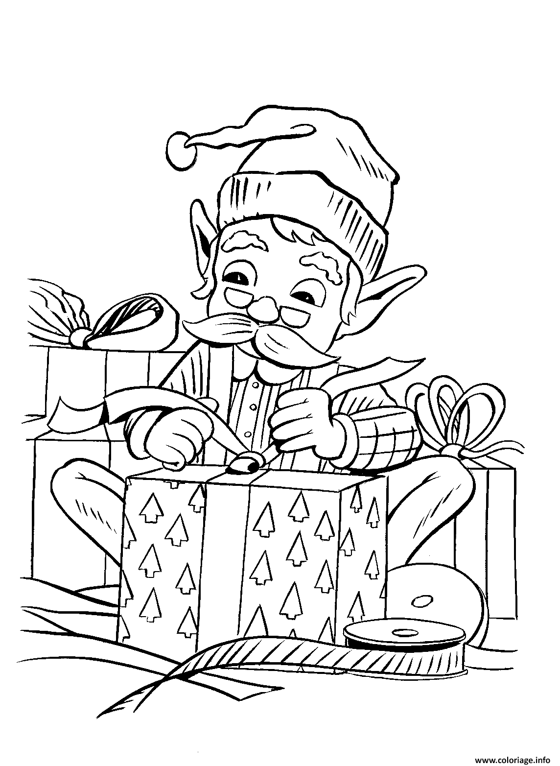 Coloriage De Noel Cadeau