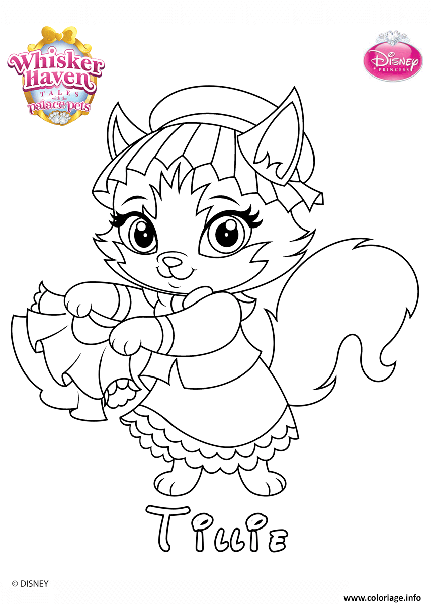 Dessin whisker haven tillie princess palace pet disney Coloriage Gratuit à Imprimer