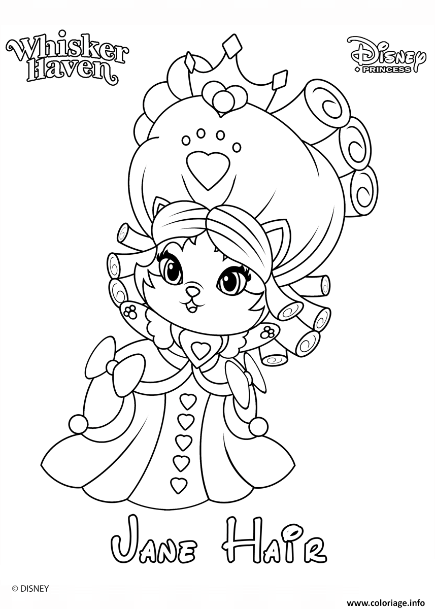 Dessin whisker haven jane hair princess palace pet disney Coloriage Gratuit à Imprimer