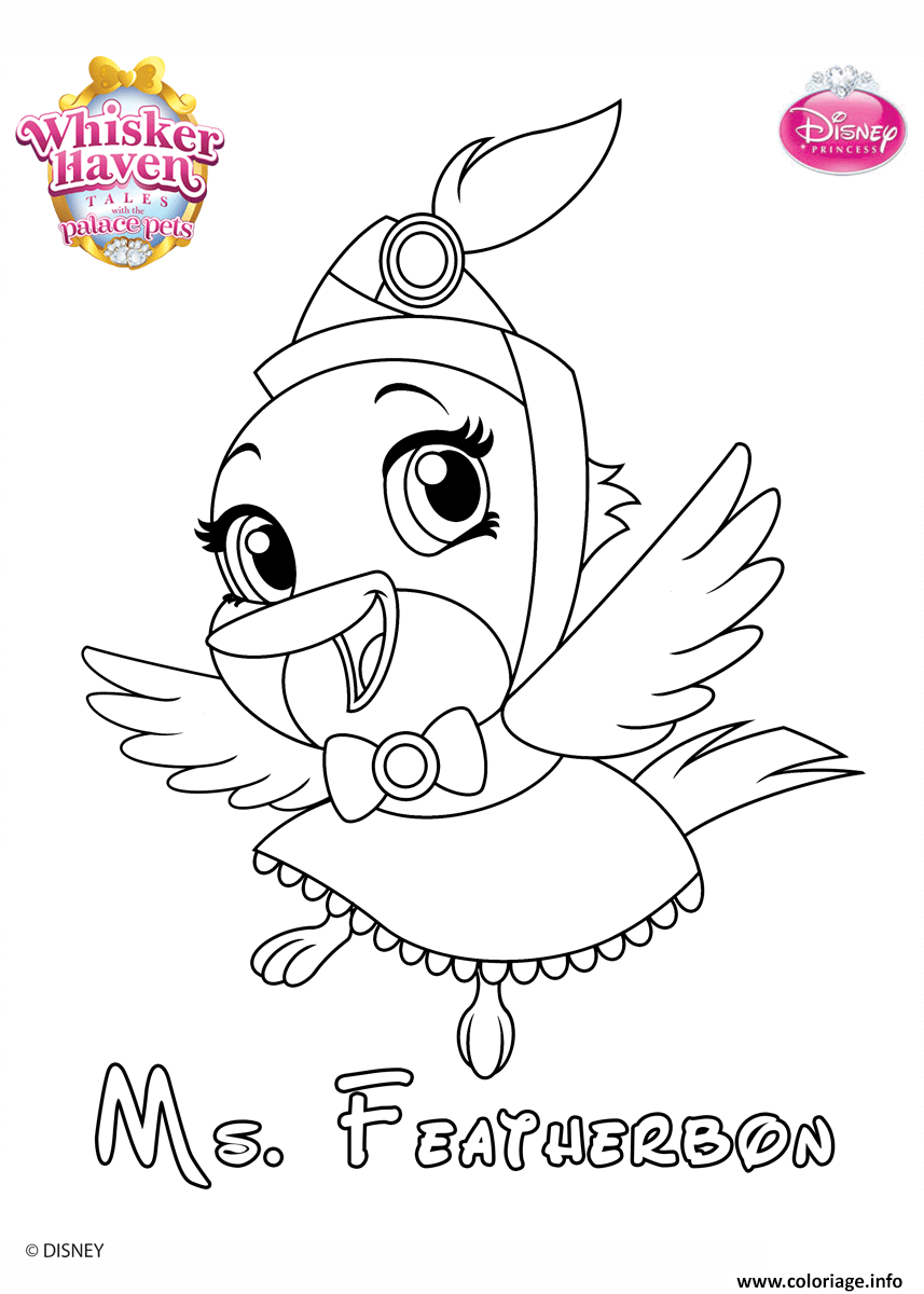 Dessin ms featherbon princess palace pet disney Coloriage Gratuit à Imprimer