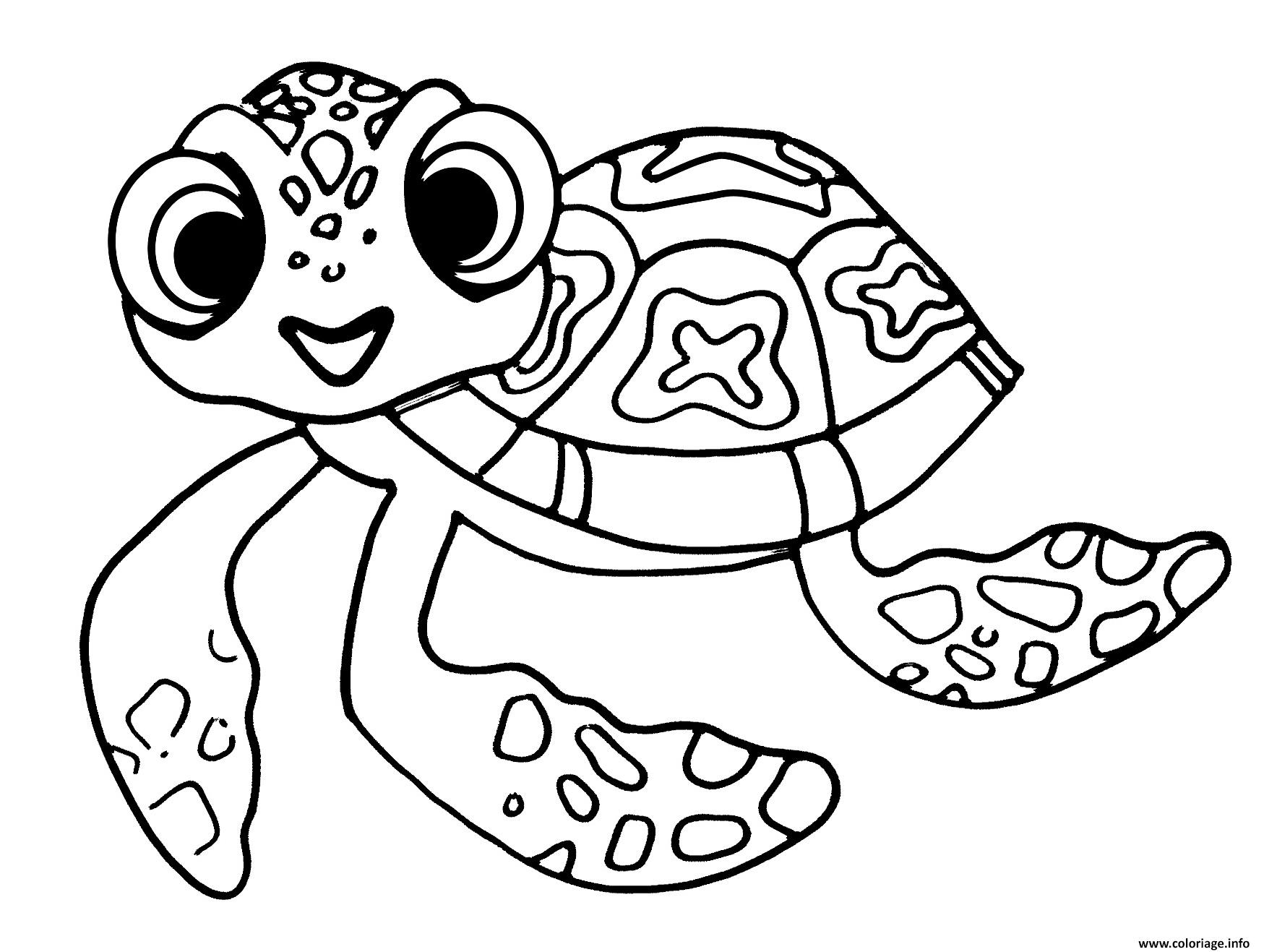 Coloriage squirt petite tortue de nemo et dory JeColorie