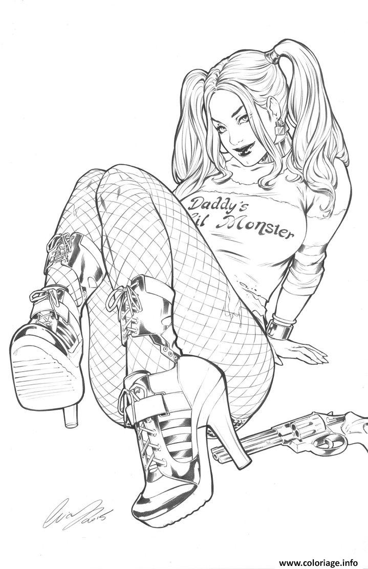 Coloriage Harley Quinn By Elias Chatzoudis Dessin à Imprimer
