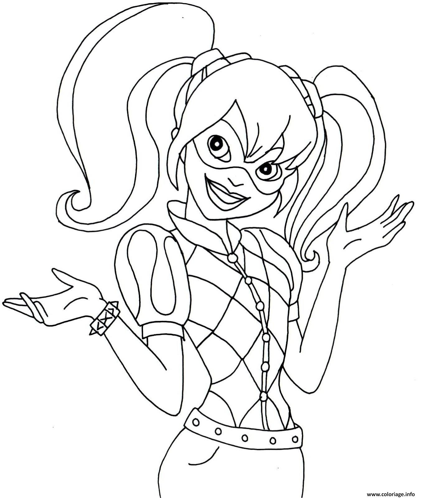 Dessin harley quinn cartoon Coloriage Gratuit à Imprimer