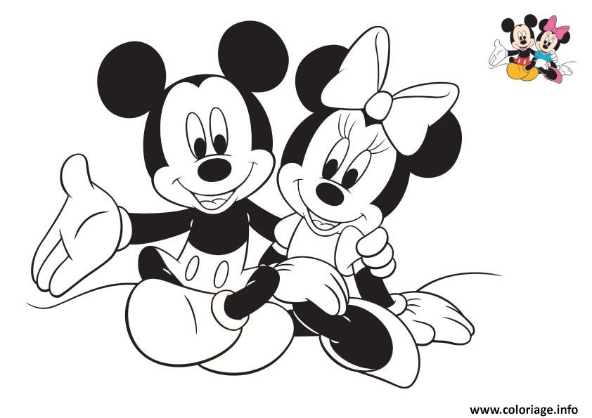 Coloriage Mickey Minnie A Imprimer