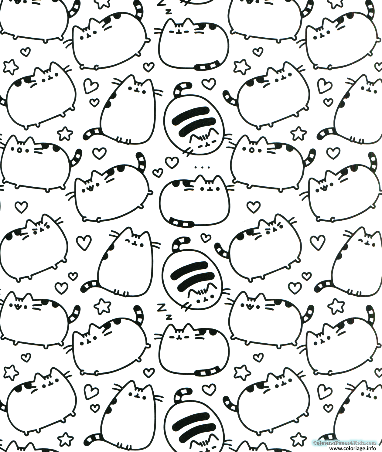 Download Coloriage Pusheen Thanksgiving Doodle Dessin Pusheen à ...