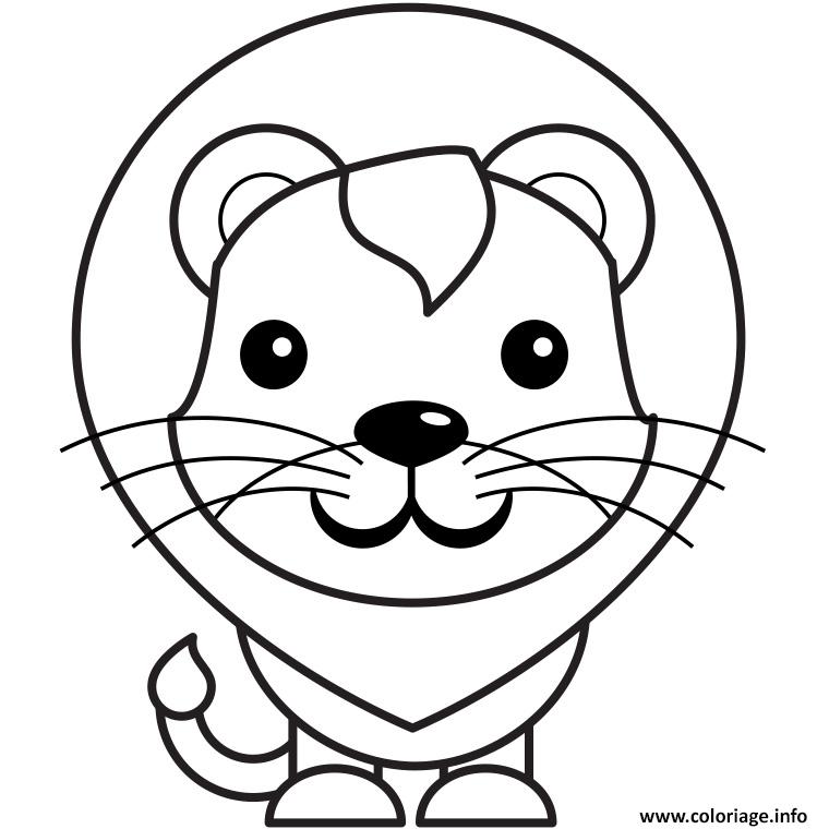 Coloriage Lion Facile Dessin Facile A Imprimer