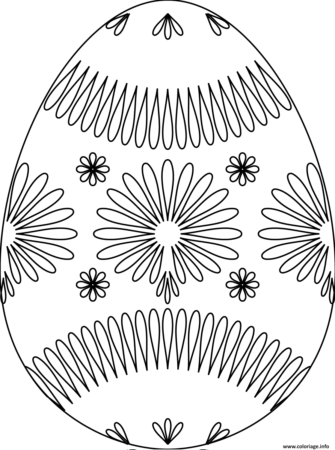 Coloriage Oeuf De Paques Avec Flower Pattern Dessin à Imprimer