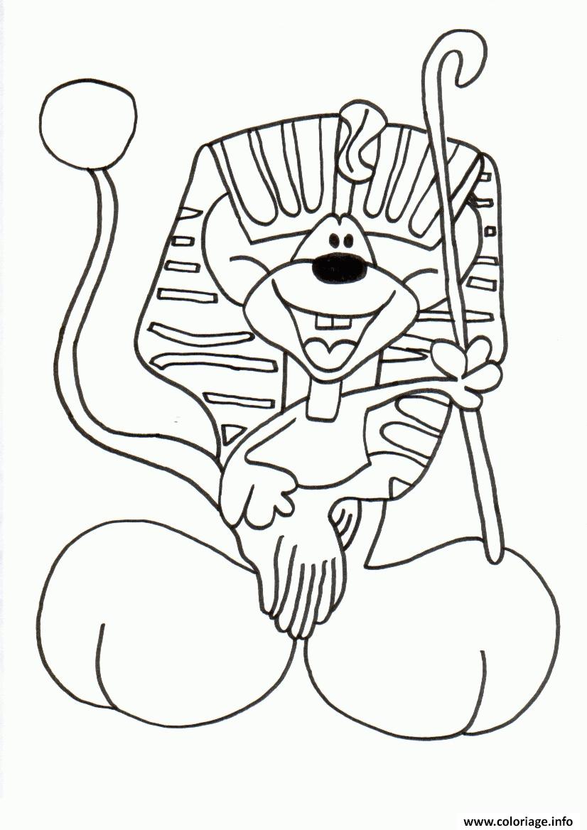 Dessin diddl en egypte le pharaon Coloriage Gratuit à Imprimer