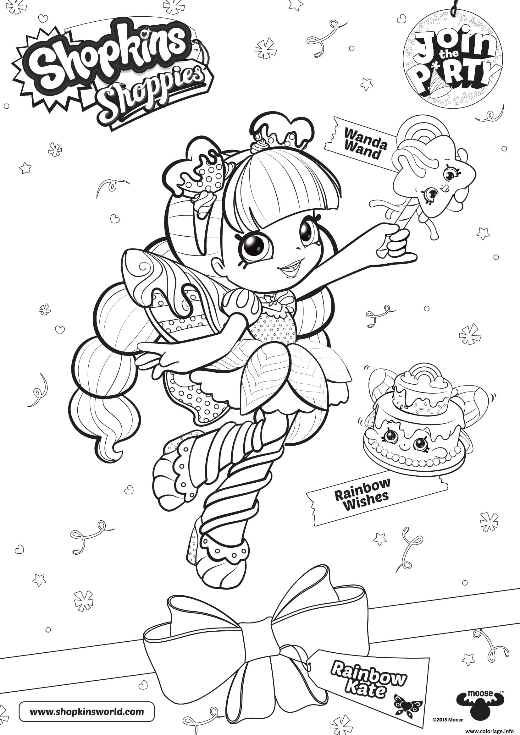 Coloriage Shopkins Shoppies Join The Party Wanda Wand Rainbow Wishes Dessin à Imprimer