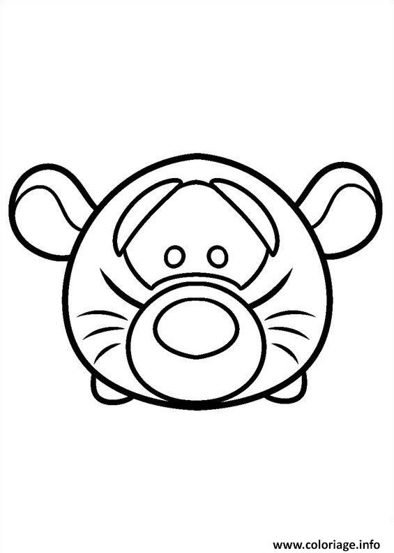 Dessin Cute Disney Tigger Tsum Tsum Coloriage Gratuit à Imprimer