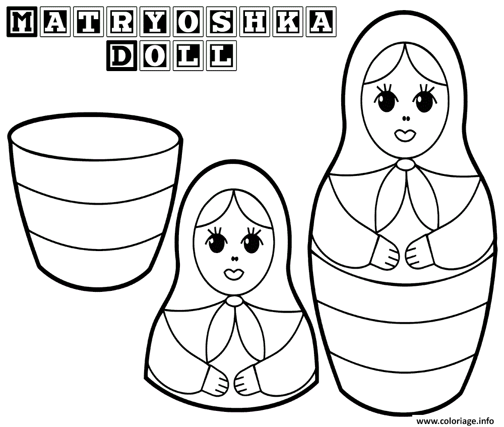 Dessin Matryoshka dolls 6 Poupee Russe Coloriage Gratuit à Imprimer