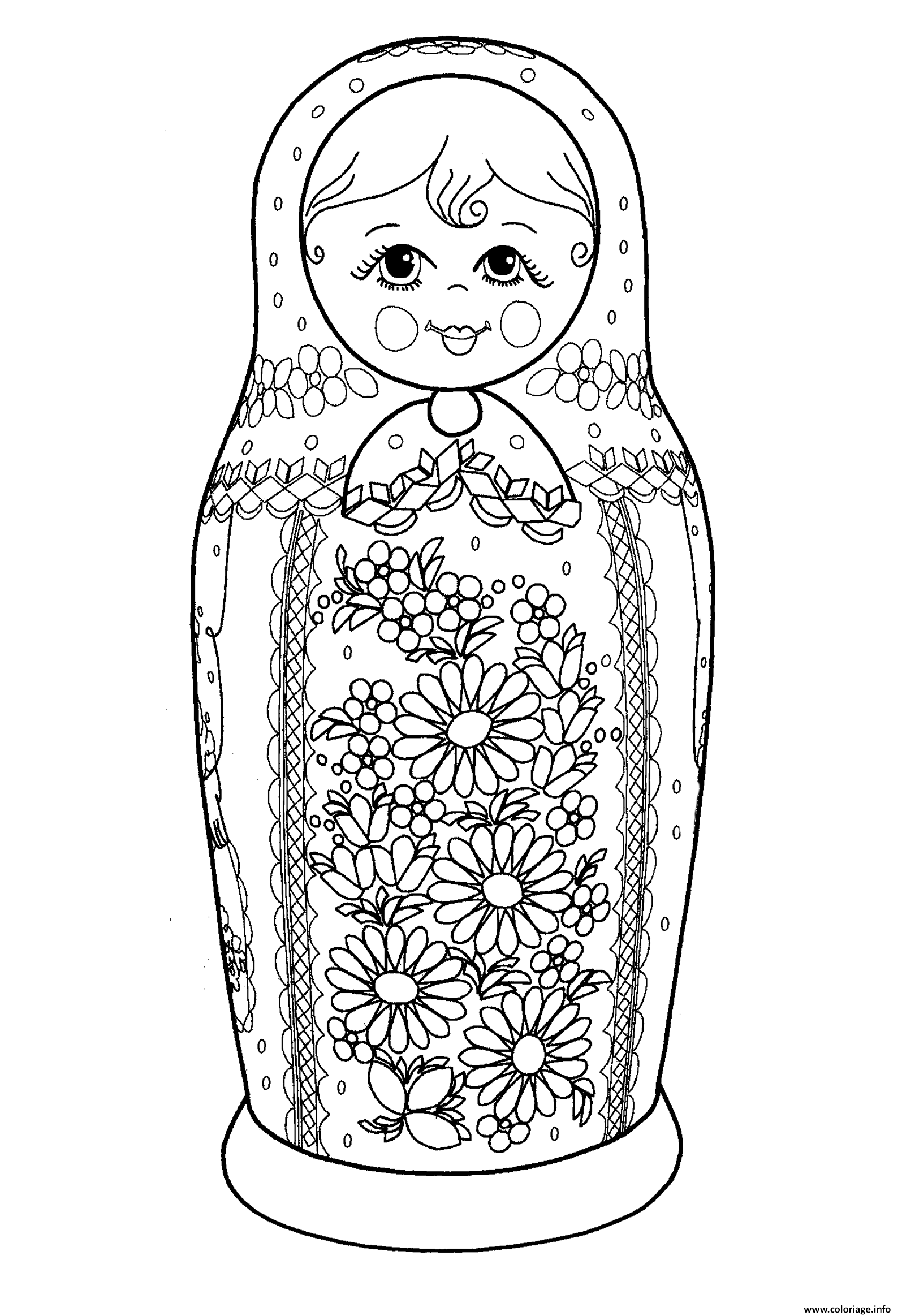 Dessin Matryoshka dolls 7 Poupee Russe Coloriage Gratuit à Imprimer