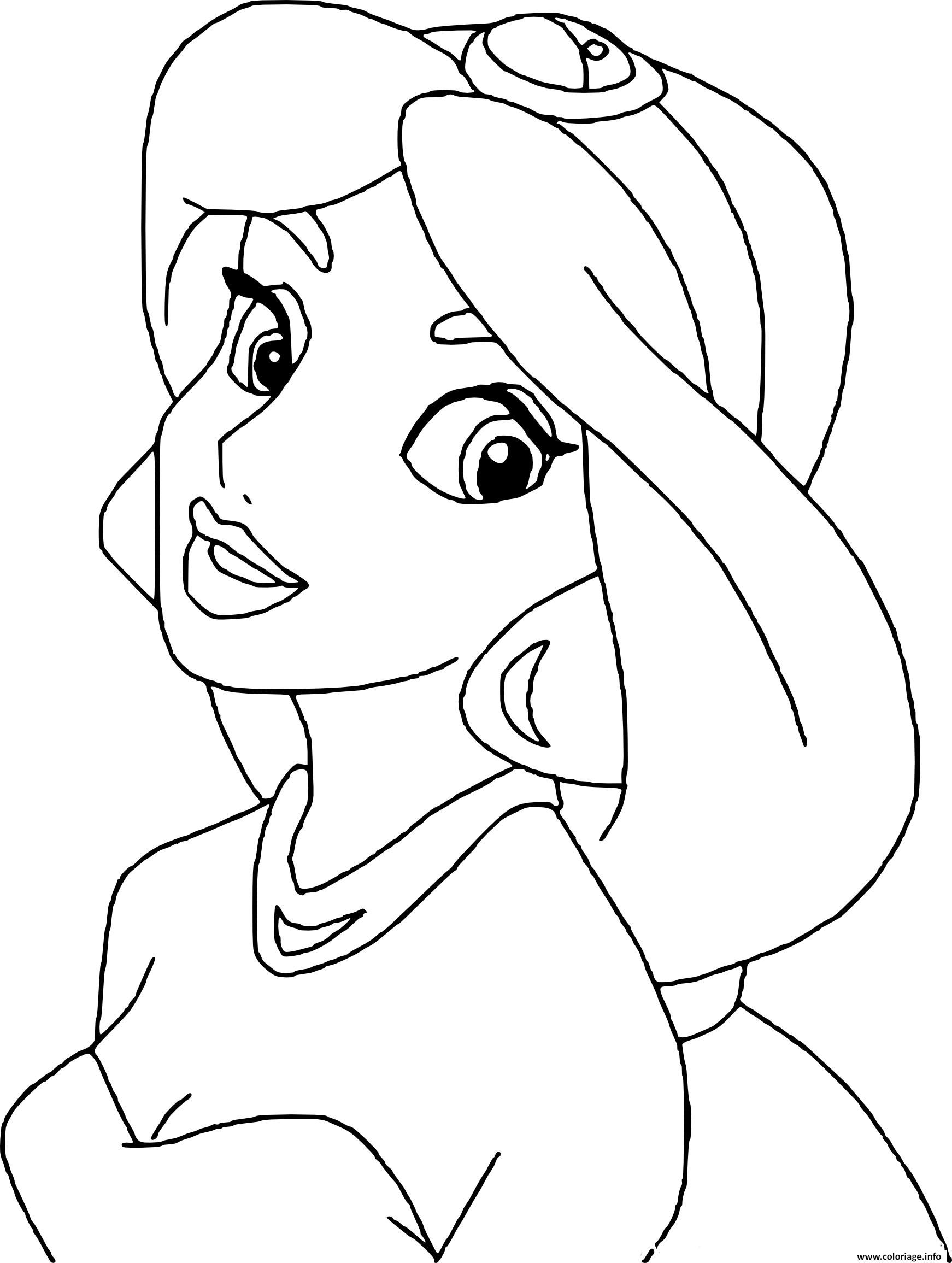 Coloriage Princesse Disney Jasmine Dessin Princesse Disney à imprimer
