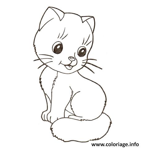 Coloriage Dessin Chat Kitten Dessin à Imprimer