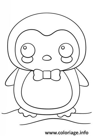 Dessin dessin kawaii pinguin Coloriage Gratuit à Imprimer