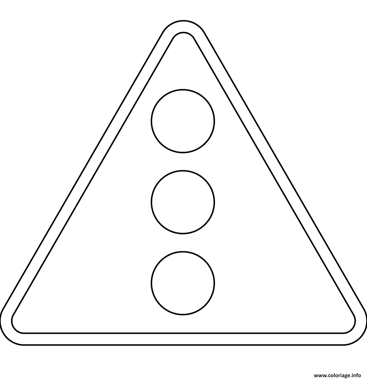 Dessin panneau feux de signalisation securite routiere Coloriage Gratuit à Imprimer