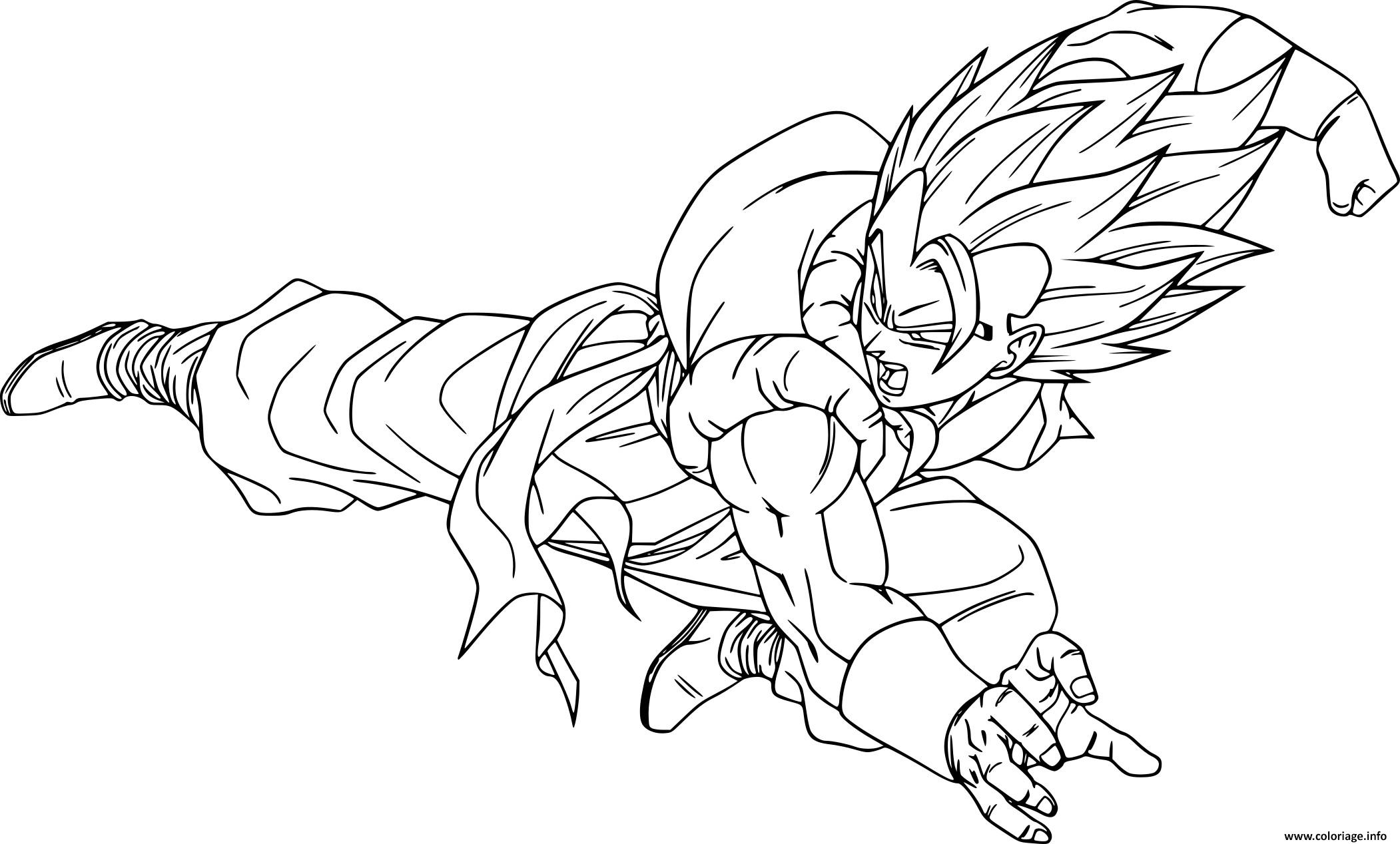 Coloriage dragon ball z gogeta  JeColorie.com