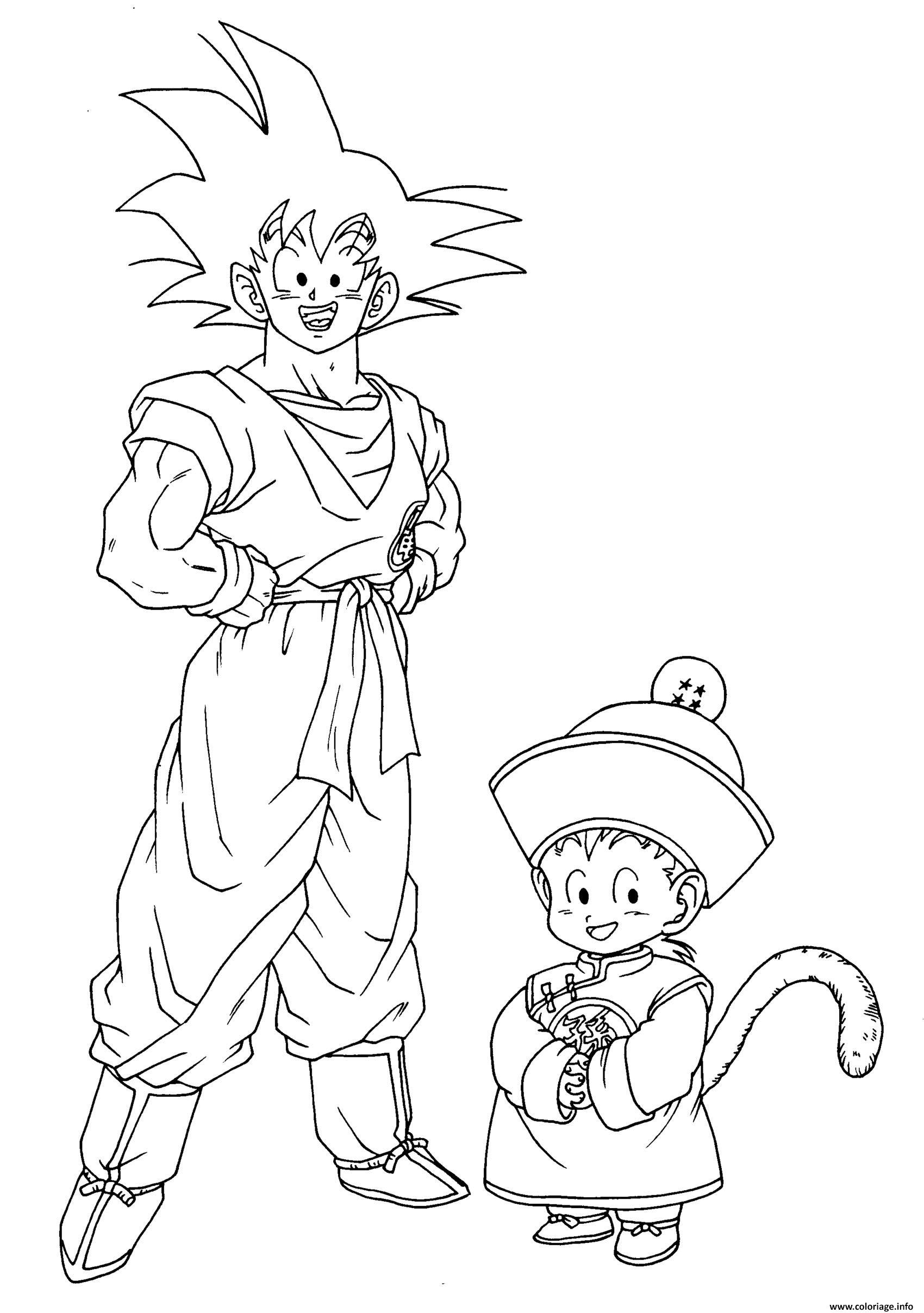 Coloriage Dragon Ball Z Goku Et Goten Imprimer Coloriage info