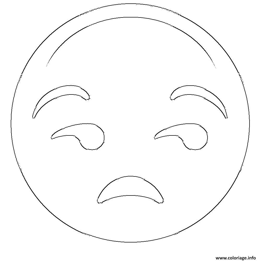 Coloriage Emoji Pas Content Neutre Dessin à Imprimer