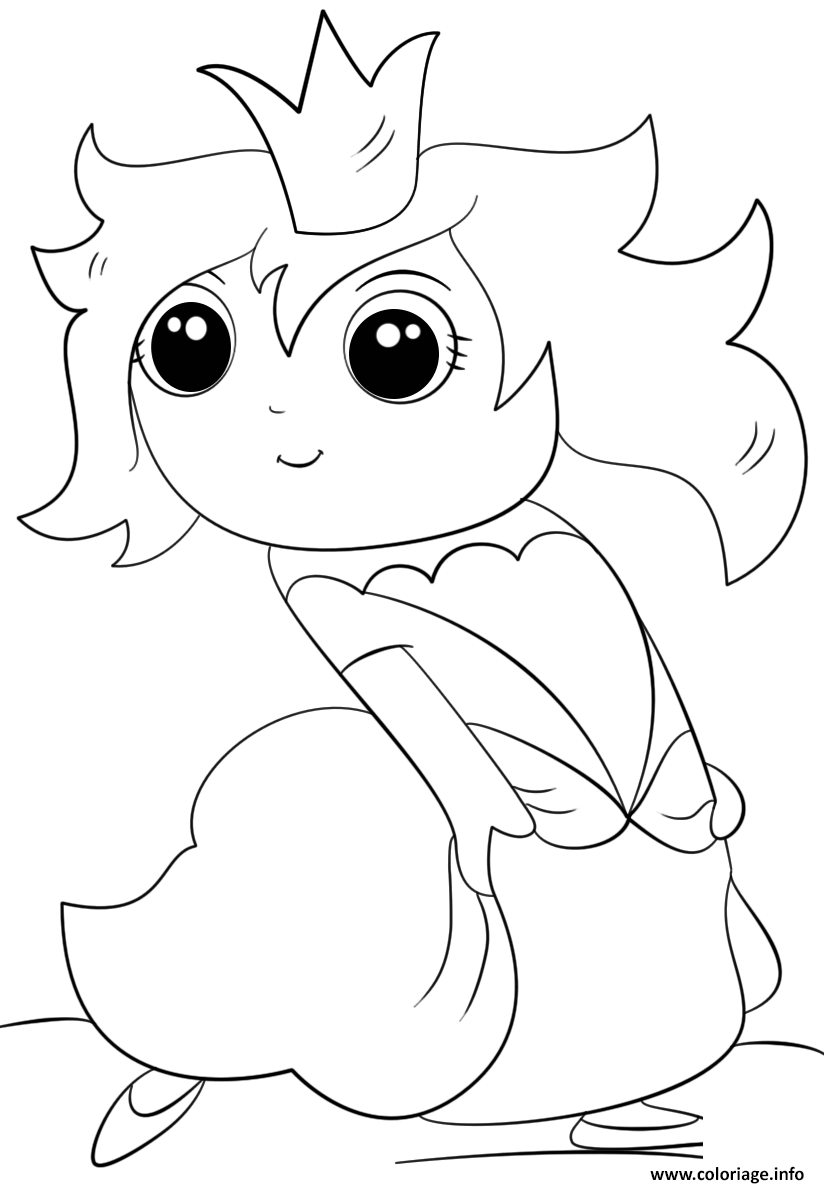 Dessin chibi princess kawaii Coloriage Gratuit à Imprimer