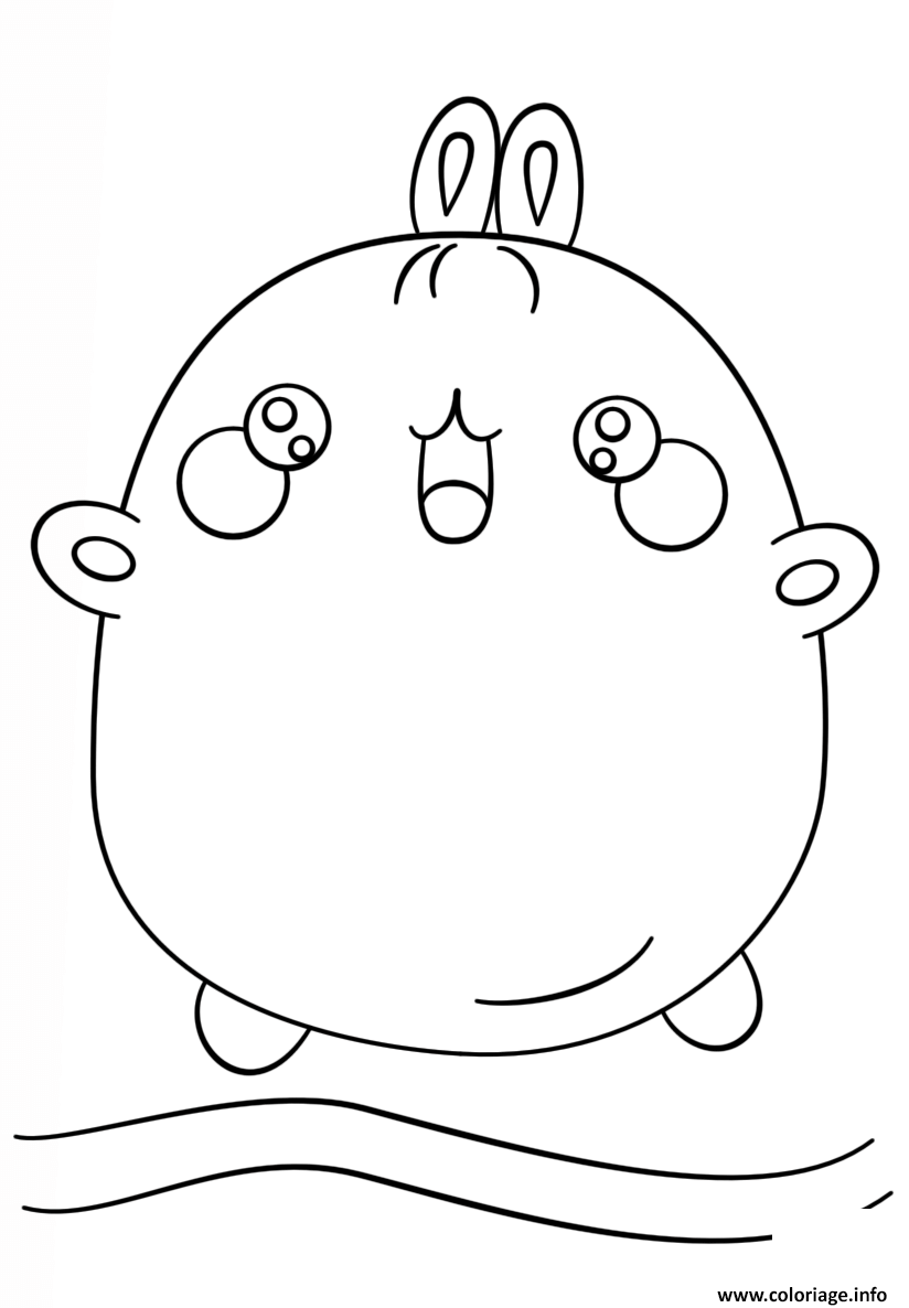 Dessin kawaii molang Coloriage Gratuit à Imprimer