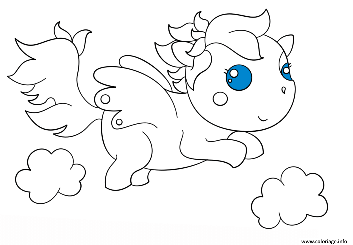 Dessin chibi pagasus kawaii Coloriage Gratuit à Imprimer