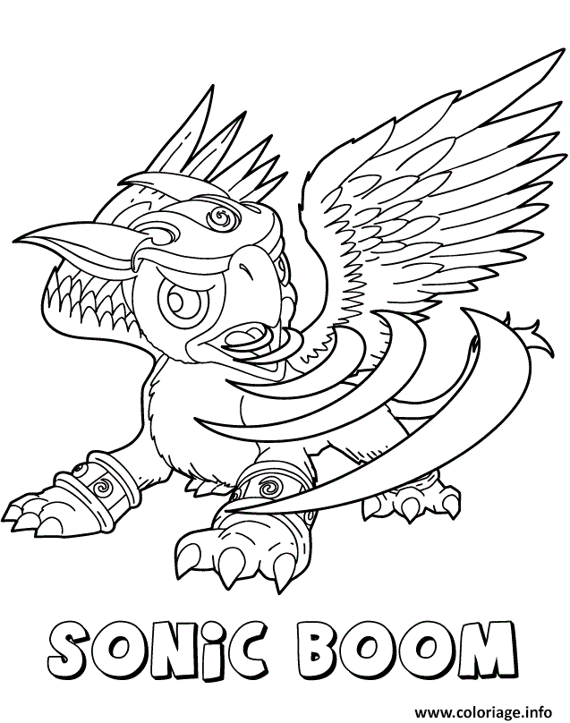 Dessin skylanders giants air sonic boom Coloriage Gratuit à Imprimer