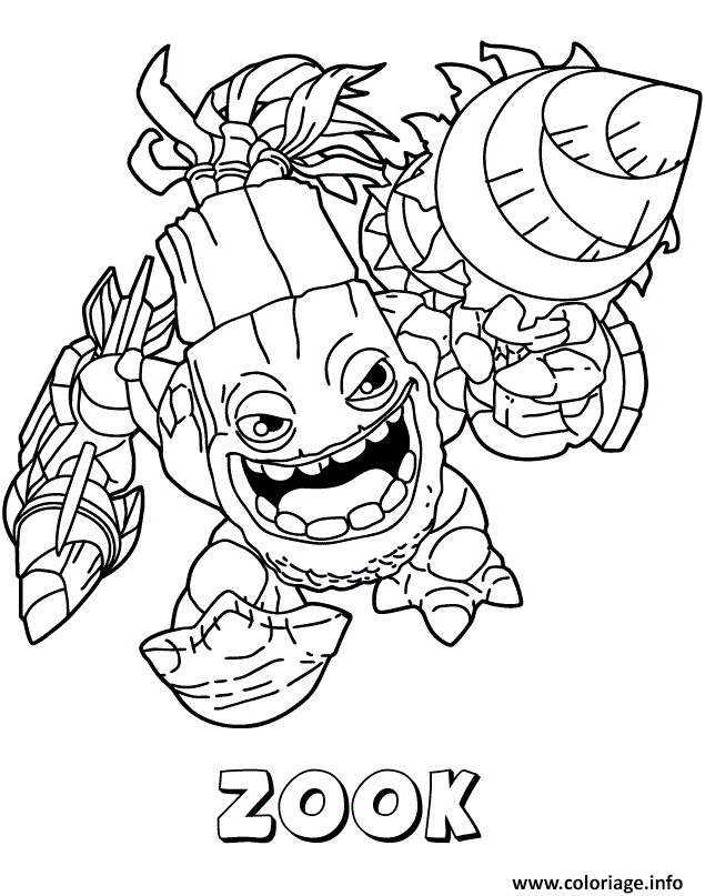 Dessin skylanders giants life saison 2 zook Coloriage Gratuit à Imprimer