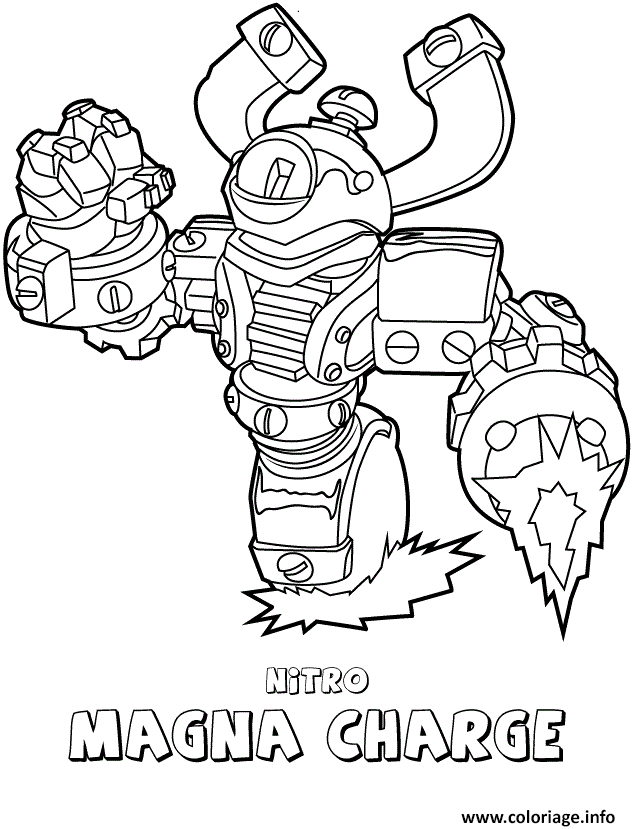 Dessin skylanders swap force tech first edition nitro magna charge Coloriage Gratuit à Imprimer