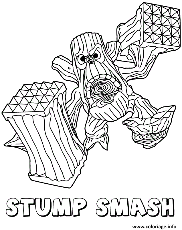 Dessin skylanders giants life saison 2 stump smash Coloriage Gratuit à Imprimer