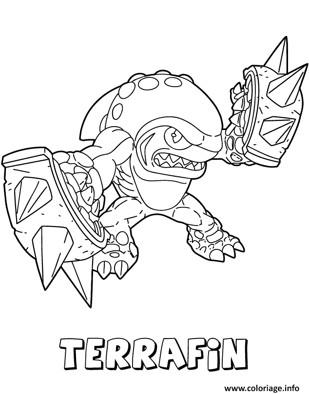 Dessin skylanders giants earth saison 2 terrafin Coloriage Gratuit à Imprimer