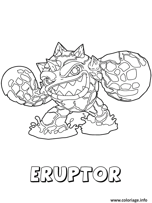 Dessin skylanders giants fire saison 2 eruptor Coloriage Gratuit à Imprimer