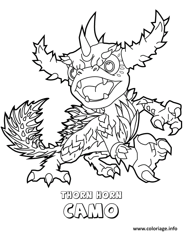 Dessin skylanders swap force thorn horn camo Coloriage Gratuit à Imprimer